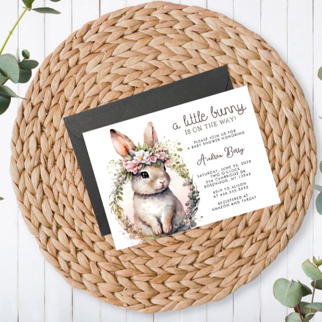 Little Bunny is on the Way Baby Shower Invitation (Creator Uploaded)