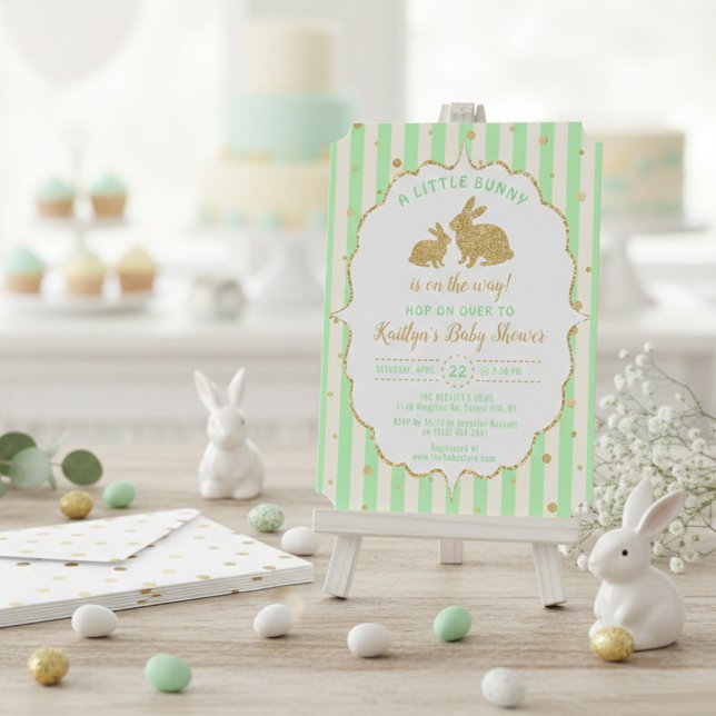 Little Bunny Neutral Easter Baby Shower Invitation (Creator Uploaded)