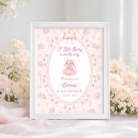 Little Bunny On The Way Girl Baby Shower Welcome