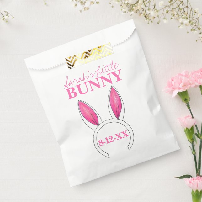 Little Bunny Pink Rabbit Ears New Baby Shower Favour Bags (Sealed)