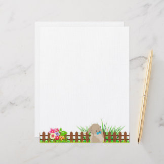 Little Bunny Rabbit Stationery Paper Custom Letterhead