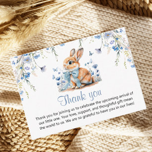 Little Bunny Wildflower Baby Shower Boy Thank you Enclosure Card