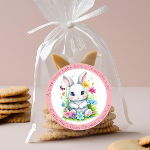 Little Bunny Wildflower Garden Easter Baby Shower Classic Round Sticker