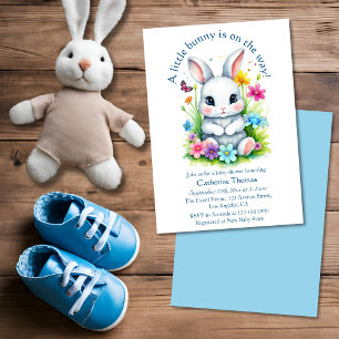 Little Bunny Wildflower Garden Easter Baby Shower Invitation