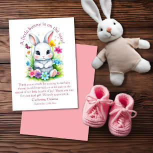 Little Bunny Wildflower Garden Easter Baby Shower Thank You Card