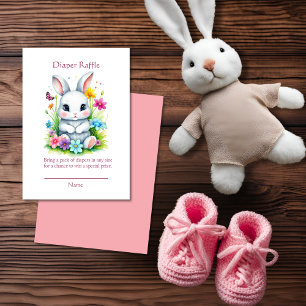 Little Bunny Wildflowers Easter Diaper Raffle Enclosure Card