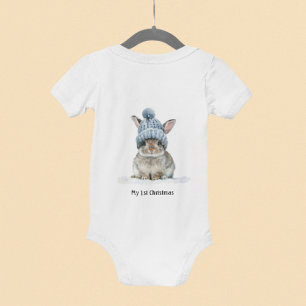 Little Bunny's First Christmas, custom Baby Bodysuit