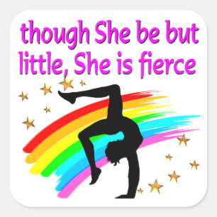 LITTLE BUT FIERCE CUSTOMIZED GYMNAST GIRL STICKER