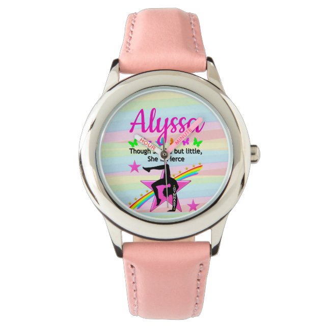 LITTLE BUT FIERCE GYMNASTICS GIRL DESIGN WATCH (Front)