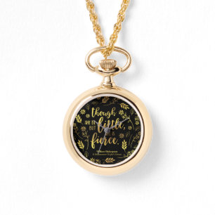 Little But Fierce William Shakespeare Gold Floral Watch