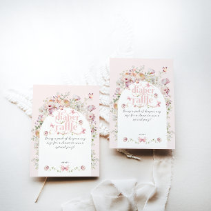 Little Buterfly Blush Pink Floral Girl Baby Shower Enclosure Card