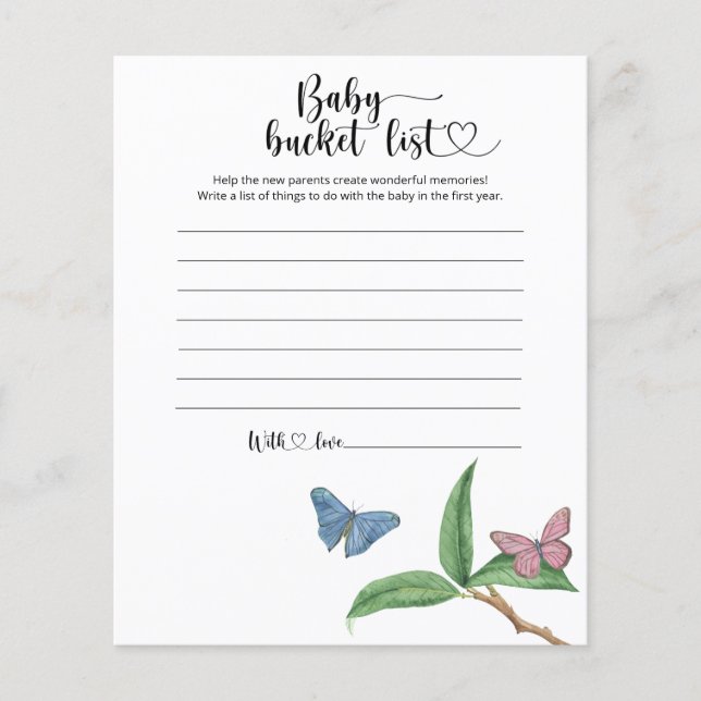Little Butterflies - Baby bucket list (Front)