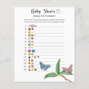 Little Butterflies - baby shower emoji pictionary
