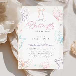 Little Butterflies Colorful Baby Shower Invitation