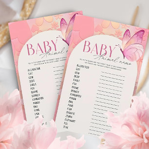 Little Butterfly Baby Shower Animal Name Game