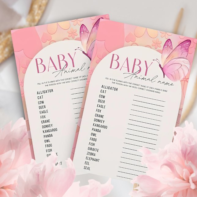 Little Butterfly Baby Shower Animal Name Game (Creator Uploaded)