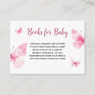 Little Butterfly Baby Shower Books for Baby Enclosure Card