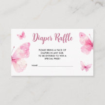 Little Butterfly Baby Shower Diaper Raffle