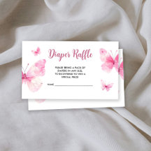 Little Butterfly Baby Shower Diaper Raffle