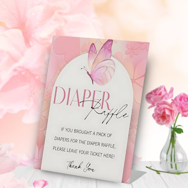 Little Butterfly Baby Shower Diaper Raffle SIgn (Creator Uploaded)