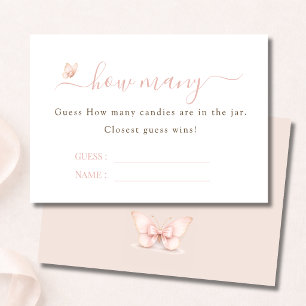 Little Butterfly Baby Shower Guess How Many Card