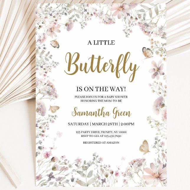 Little Butterfly Baby Shower Invitation (Creator Uploaded)