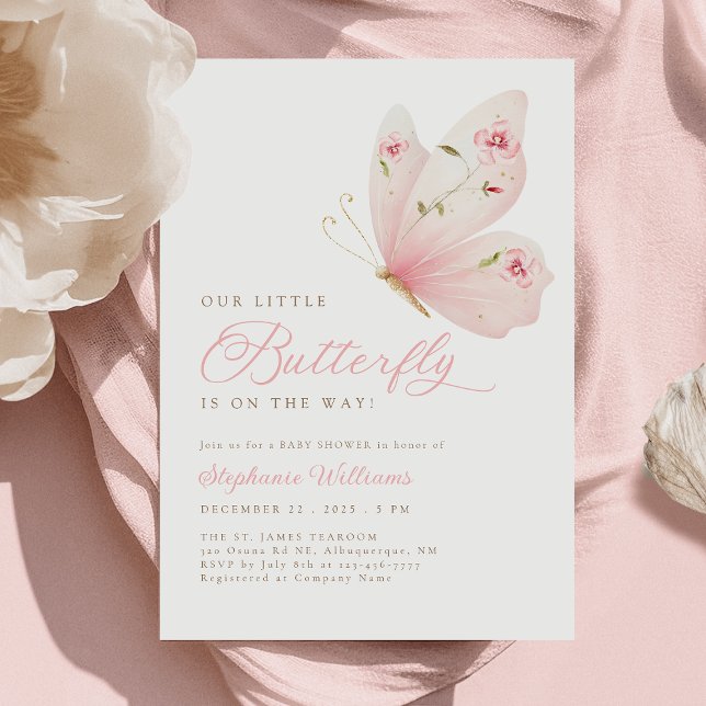 Little Butterfly Baby Shower Invitation (Creator Uploaded)