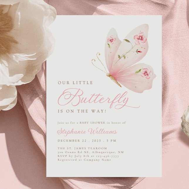 Little Butterfly Baby Shower Invitation (Creator Uploaded)