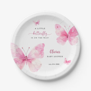 Little Butterfly Baby Shower Paper Plate
