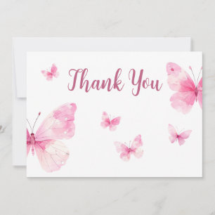 Little Butterfly Baby Shower Thank You Card