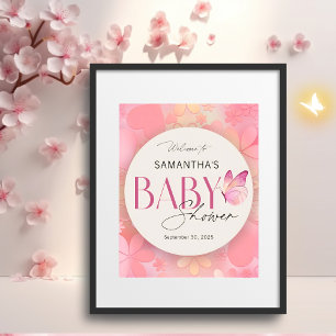 Little Butterfly Baby Shower Welcome Sign