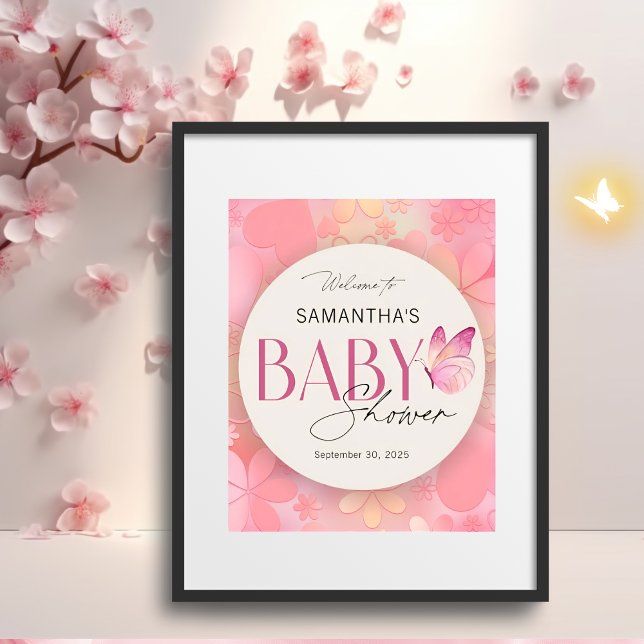 Little Butterfly Baby Shower Welcome Sign (Creator Uploaded)