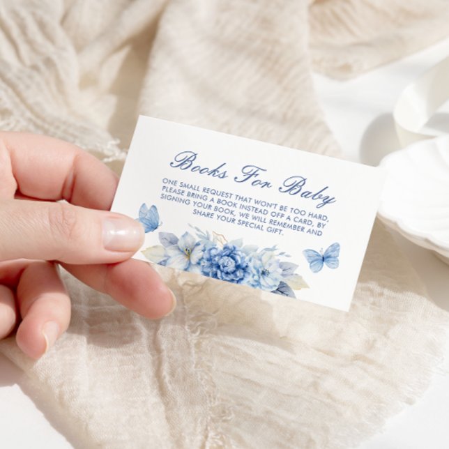 Little Butterfly Books For Baby Boy Baby Shower Enclosure Card (Creator Uploaded)