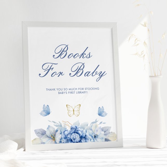 Little Butterfly Books For Baby Boy Baby Shower Poster (Creator Uploaded)