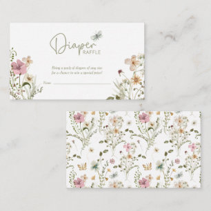 Little Butterfly Diaper Raffle Girl Baby Shower Enclosure Card