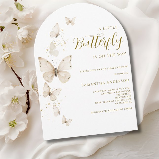 Little Butterfly Gender Neutral Baby Shower  Invitation (Creator Uploaded)