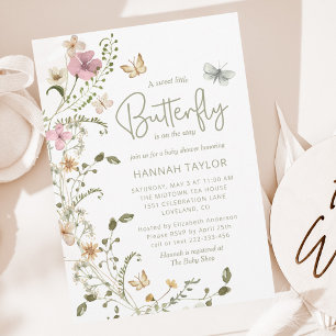 Little Butterfly Girl Baby Shower Invitation