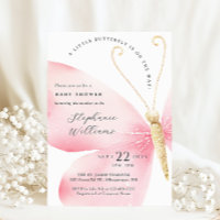Little Butterfly Girl Baby Shower Invitation