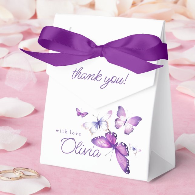 Little Butterfly Girl's Cute Pink  Birthday Party  Favour Box (Wedding)