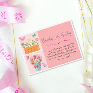 Little Butterfly is her way Cute Whimsical Pink Enclosure Card