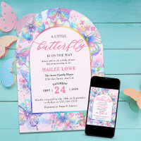 Little Butterfly Is On The Way Pink Baby Shower