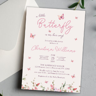Little Butterfly on the Way Baby Shower Invitation