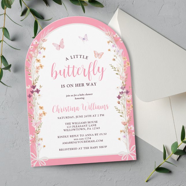 Little Butterfly On The Way Girl Baby Shower Invitation (Creator Uploaded)
