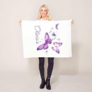 Little Butterfly Personalised Gift Birthday Party Fleece Blanket