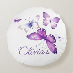 Little Butterfly Personalised Gift Birthday Party  Round Cushion