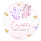Little Butterfly Pink Purple Gold Girl Birthday