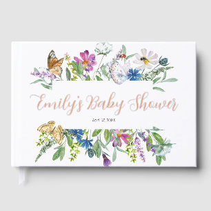 Little Butterfly Spring Wildflower Baby Shower Guest Book
