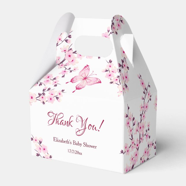 Little Butterfly  | Thank You Baby Shower Favour Box (Back Side)