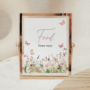 Little Butterfly Wildflower Baby Shower Food Poster