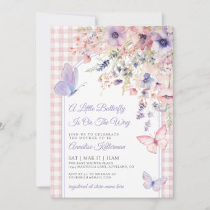 Little Butterfly Wildflower Baby Shower Invitation